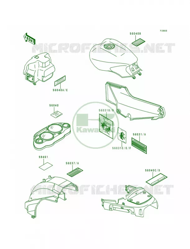 Labels Kawasaki MOTOS 1000 1998 Concours  ZG1000-A13