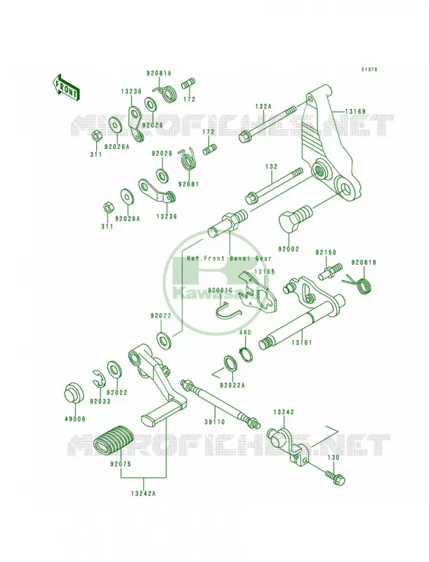 Gear Change Mechanism Kawasaki MOTOS 1000 1995 Concours  ZG1000-A10