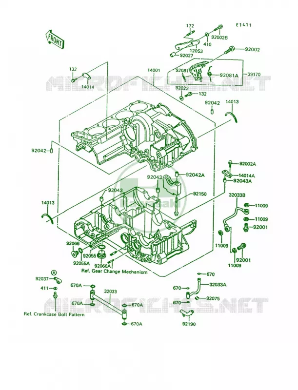 Crankcase Kawasaki MOTOS 1000 1992 Concours  ZG1000-A7