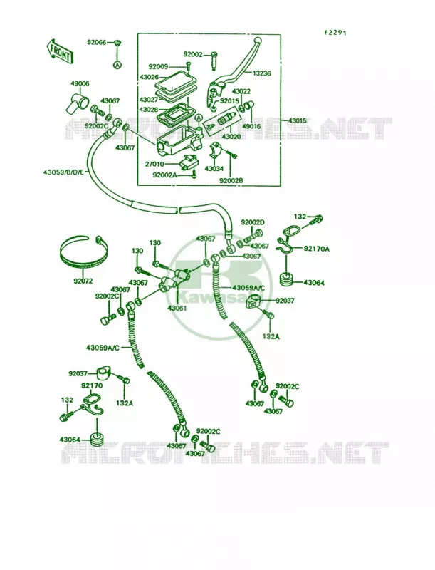 Front Master Cylinder Kawasaki MOTOS 1000 1992 Concours  ZG1000-A7