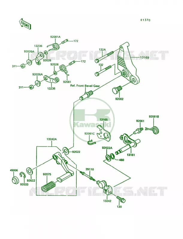 Gear Change Mechanism Kawasaki MOTOS 1000 1992 Concours  ZG1000-A7