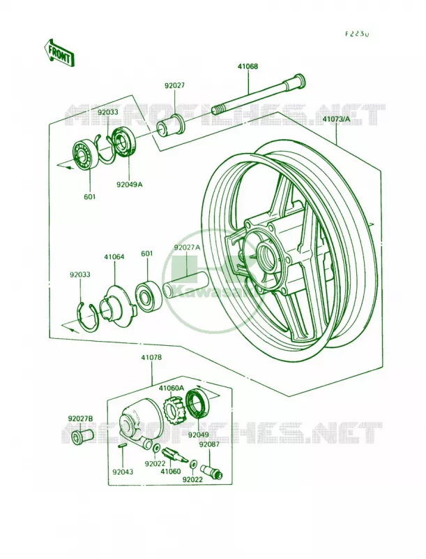Front Hub Kawasaki MOTOS 1000 1991 Concours  ZG1000-A6