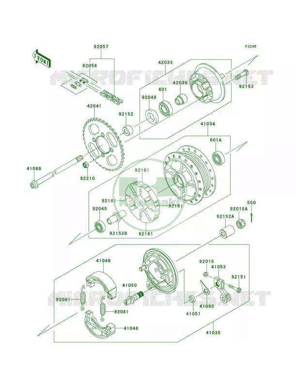 Rear Hub Kawasaki MOTOS 110 2012 KLX110  KLX110DCF
