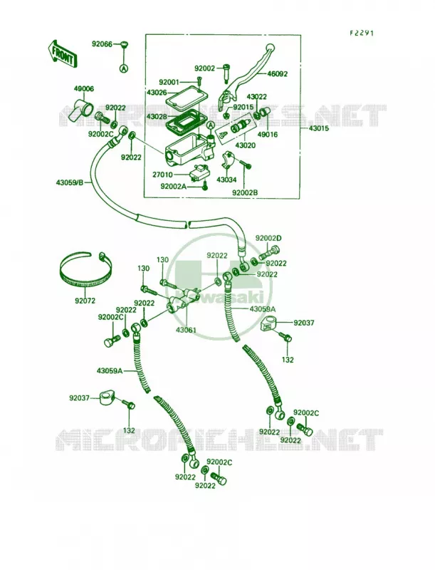 Front Master Cylinder Kawasaki MOTOS 1000 1990 Concours  ZG1000-A5