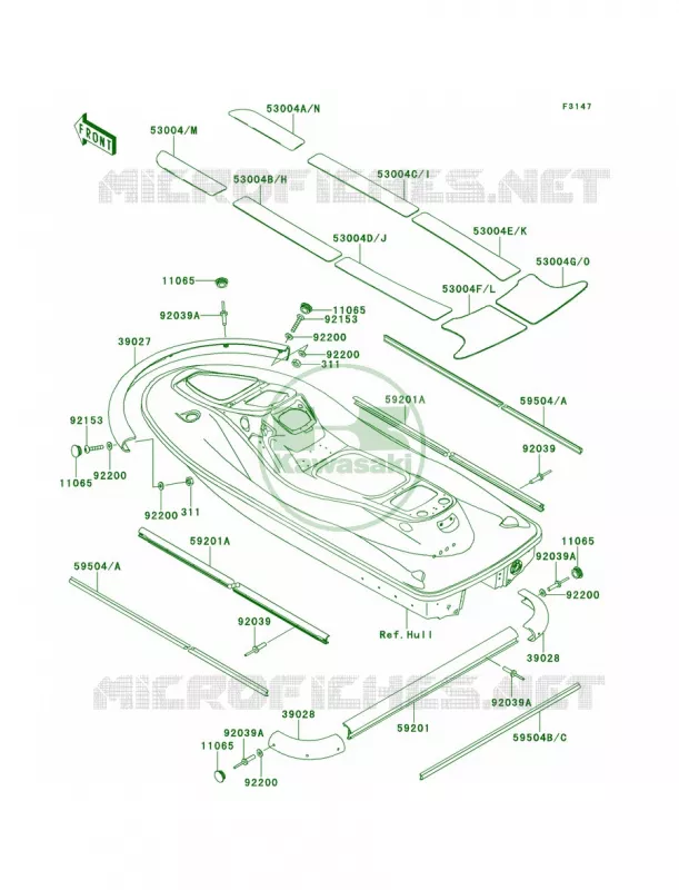 Pads Kawasaki JET SKI 1500 2014 STX-15F  JT1500AEF