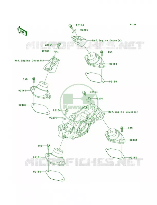 Engine Mount Kawasaki JET SKI 1500 2014 ULTRA LX  JT1500KEF