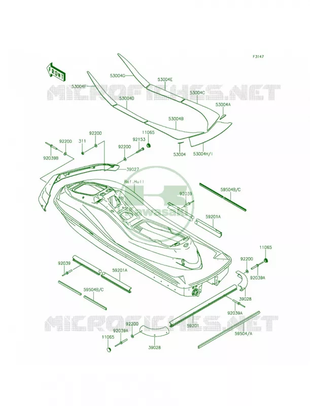 Pads Kawasaki JET SKI 1500 2014 ULTRA 310X  JT1500LEF