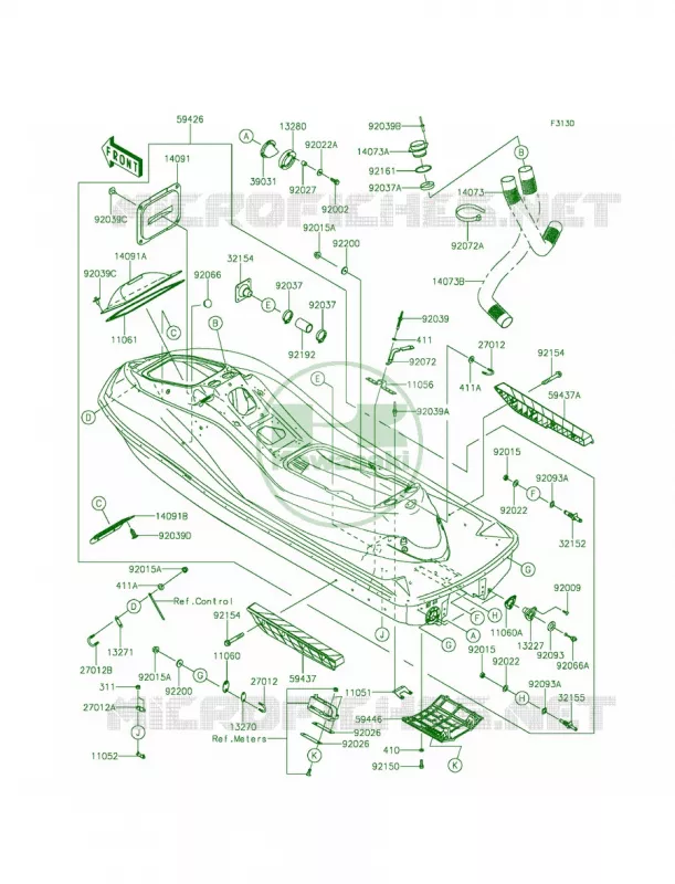 Hull Kawasaki JET SKI 1500 2014 ULTRA 310LX  JT1500MEF