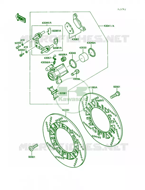 Front Brake Kawasaki MOTOS 1000 1989 Concours  ZG1000-A4