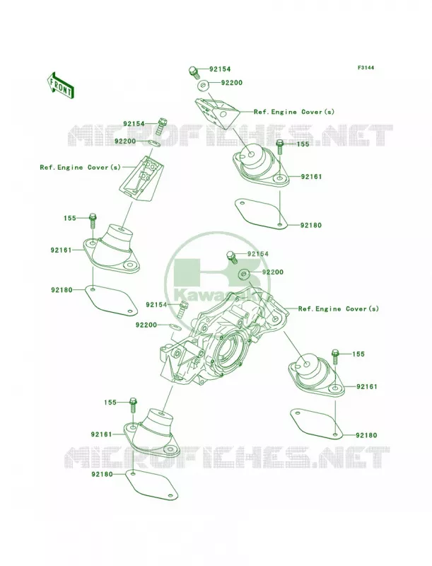 Engine Mount Kawasaki JET SKI 1500 2013 ULTRA LX  JT1500KDF