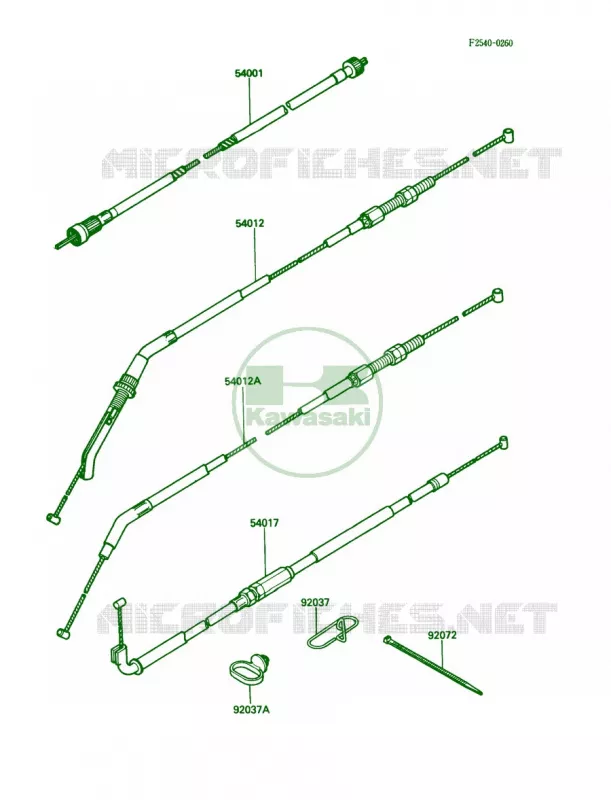 Cables Kawasaki MOTOS 1000 1988 Concours  ZG1000-A3
