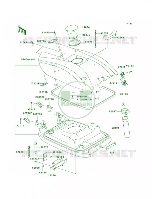 Engine Hood Kawasaki JET SKI 800 2010 800 SX-R  JS800AAF