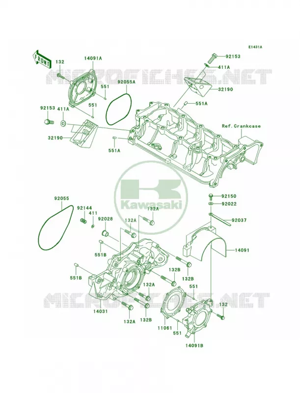 Engine CoversA7F-AAF Kawasaki JET SKI 1500 2010 STX-15F  JT1500AAF