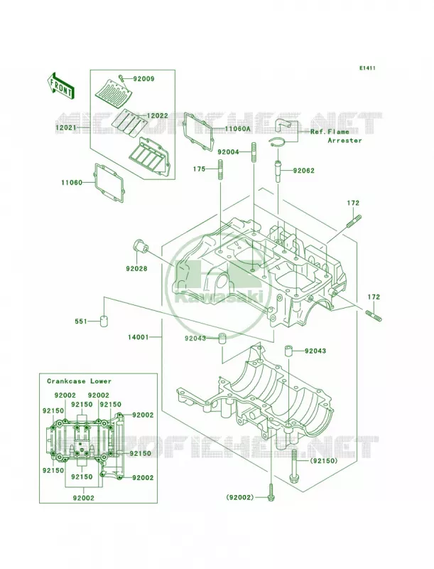 Crankcase Kawasaki JET SKI 800 2009 800 SX-R  JS800A9F