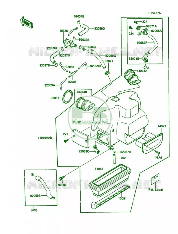 Air Cleaner Kawasaki MOTOS 1000 1987 Concours  ZG1000-A2
