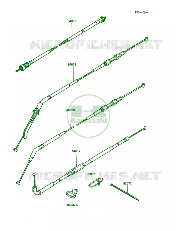 Cables Kawasaki MOTOS 1000 1987 Concours  ZG1000-A2