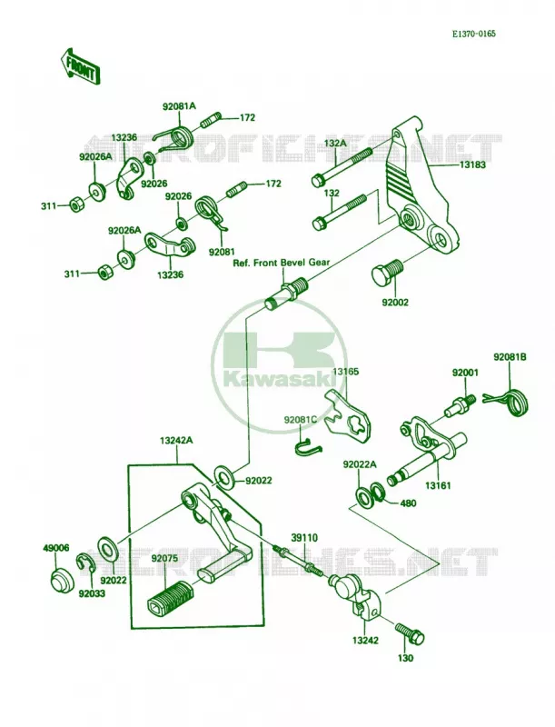Gear Change Mechanism Kawasaki MOTOS 1000 1987 Concours  ZG1000-A2