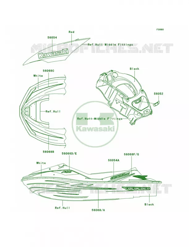 DecalsG9F Kawasaki JET SKI 1500 2009 ULTRA LX  JT1500G9F