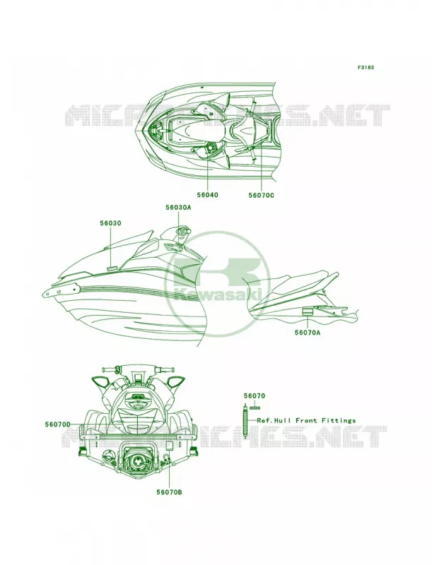 Labels Kawasaki JET SKI 1500 2008 ULTRA LX  JT1500C8F