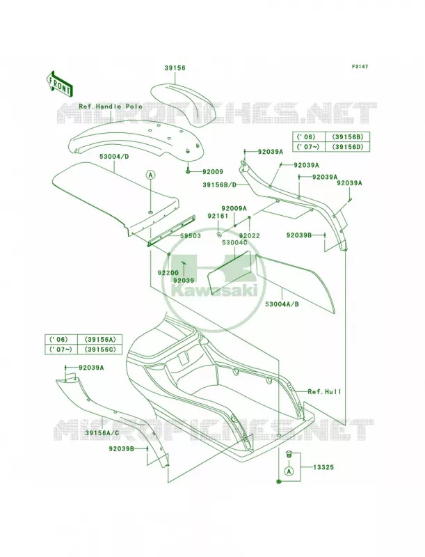 Pads Kawasaki JET SKI 800 2007 800 SX-R  JS800A7F