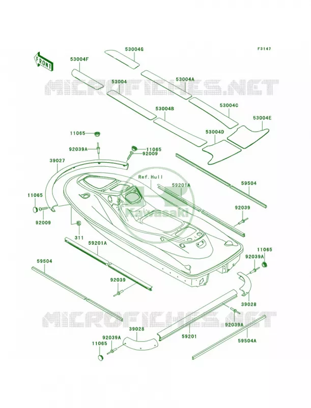 Pads Kawasaki JET SKI 1200 2007 STX-12F  JT1200D7F