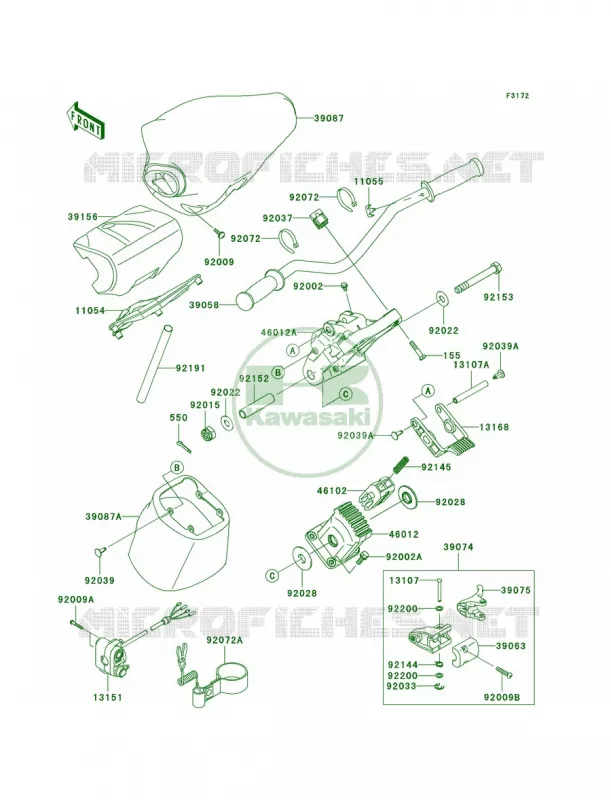 Handlebar Kawasaki JET SKI 1500 2007 ULTRA LX  JT1500C7F
