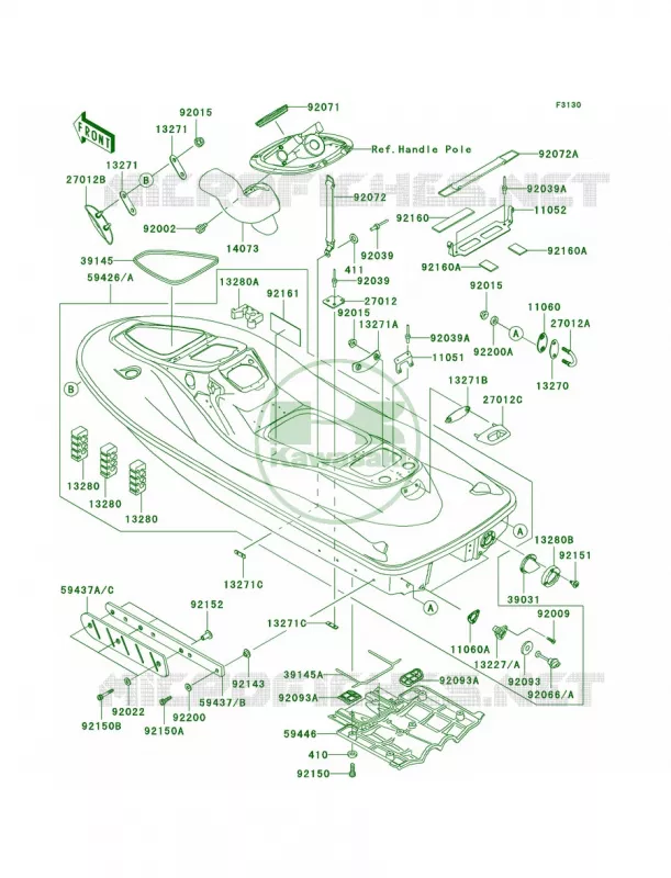 Hull Kawasaki JET SKI 1200 2005 1200 STX-R  JT1200-C2