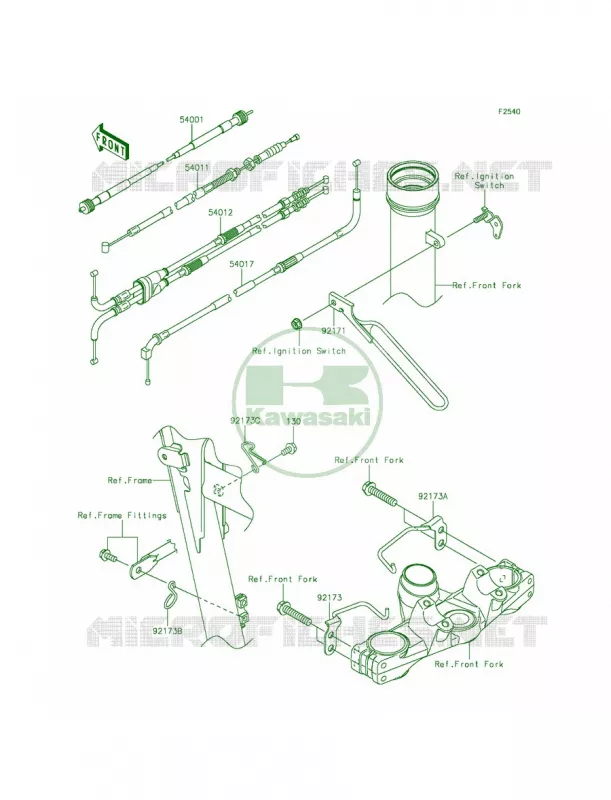 Cables Kawasaki MOTOS 650 2015 KLR650  KL650EFF