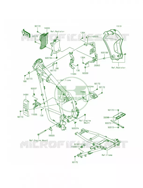 Frame Fittings Kawasaki MOTOS 650 2015 KLR650  KL650EFF