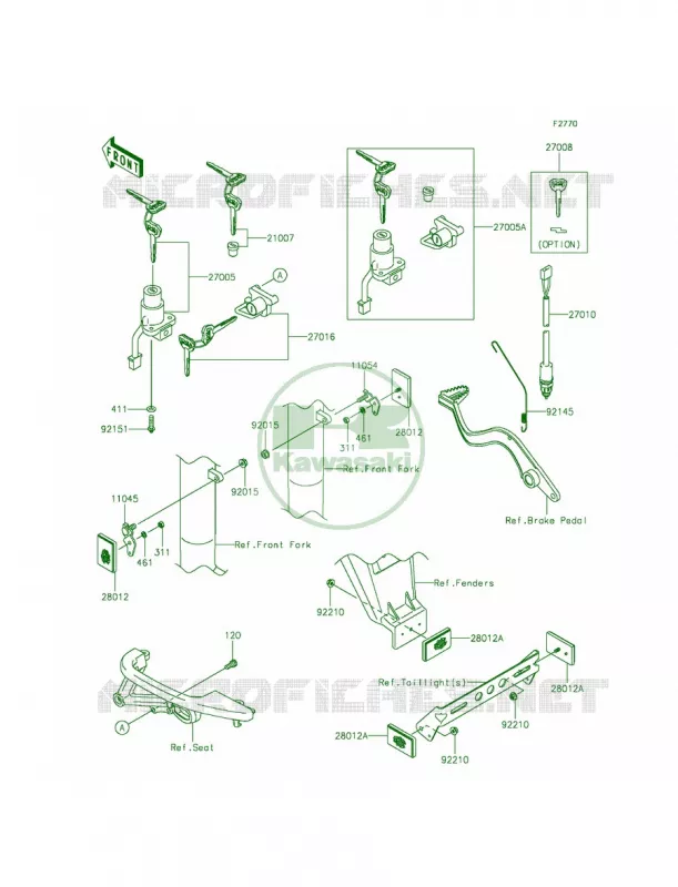 Ignition Switch Kawasaki MOTOS 650 2015 KLR650  KL650EFF