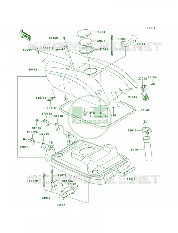 Engine Hood Kawasaki JET SKI 800 2004 800 SX-R  JS800-A2