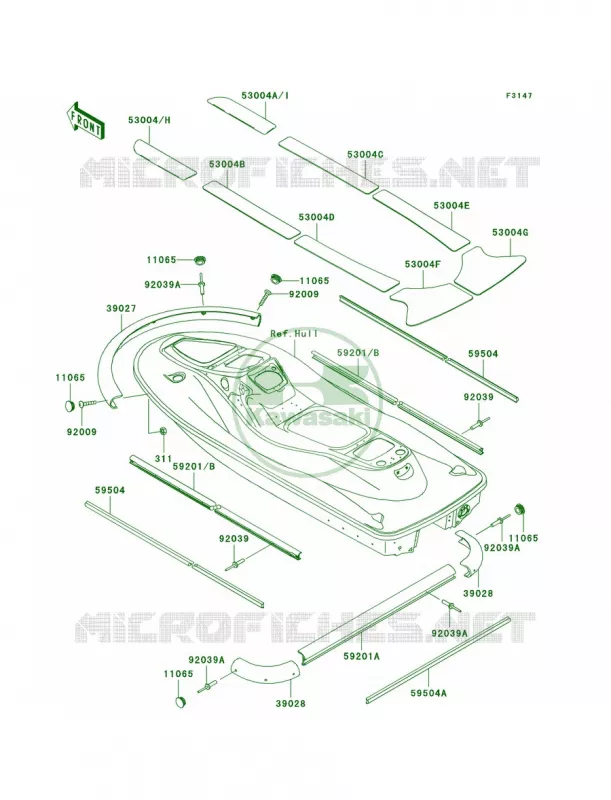 Pads Kawasaki JET SKI 1200 2004 1200 STX-R  JT1200-C1