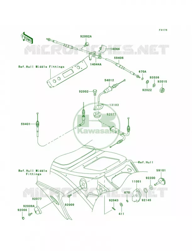 Cables Kawasaki JET SKI 1200 2003 1200 STX-R  JT1200-A2