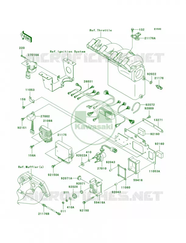 Fuel InjectionJT1200-B1 Kawasaki JET SKI 1200 2003 STX-12F  JT1200-B1