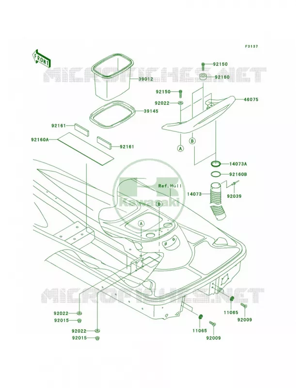 Hull Rear Fittings Kawasaki JET SKI 900 2003 900 STX  JT900-D1
