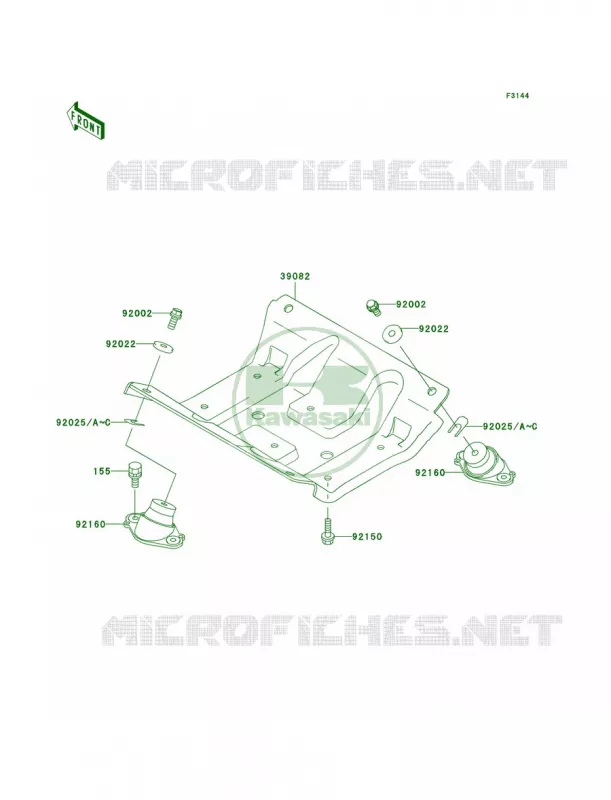 Engine Mount Kawasaki JET SKI 1100 2002 1100 ZXI  JH1100-A7