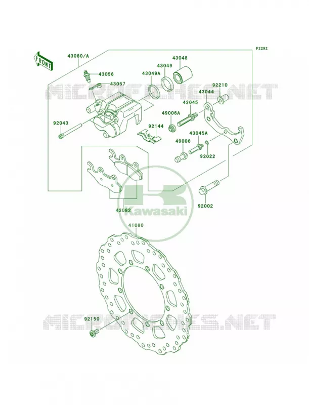 Front Brake Kawasaki MOTOS 650 2014 KLR650  KL650EEF