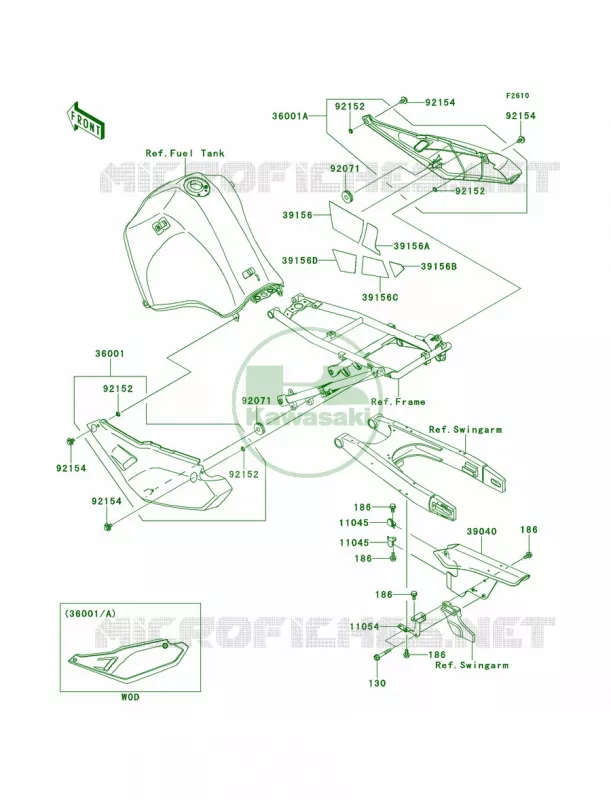Side CoversChain CoverEBFECF Kawasaki MOTOS 650 2014 KLR650  KL650EEF