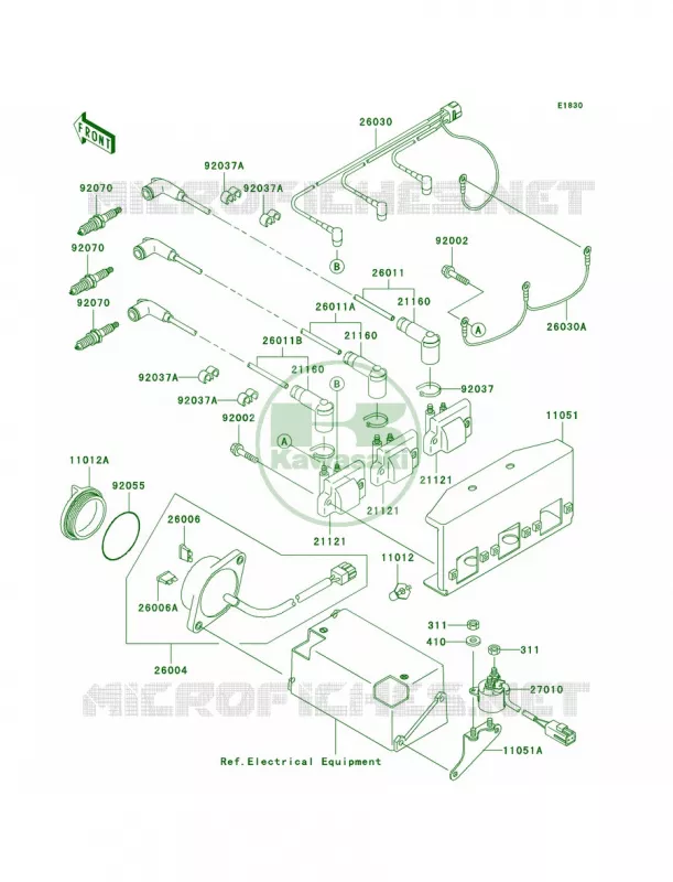 Ignition SystemJT1100-F1 Kawasaki JET SKI 1100 2002 1100 STX D.I.  JT1100-F2