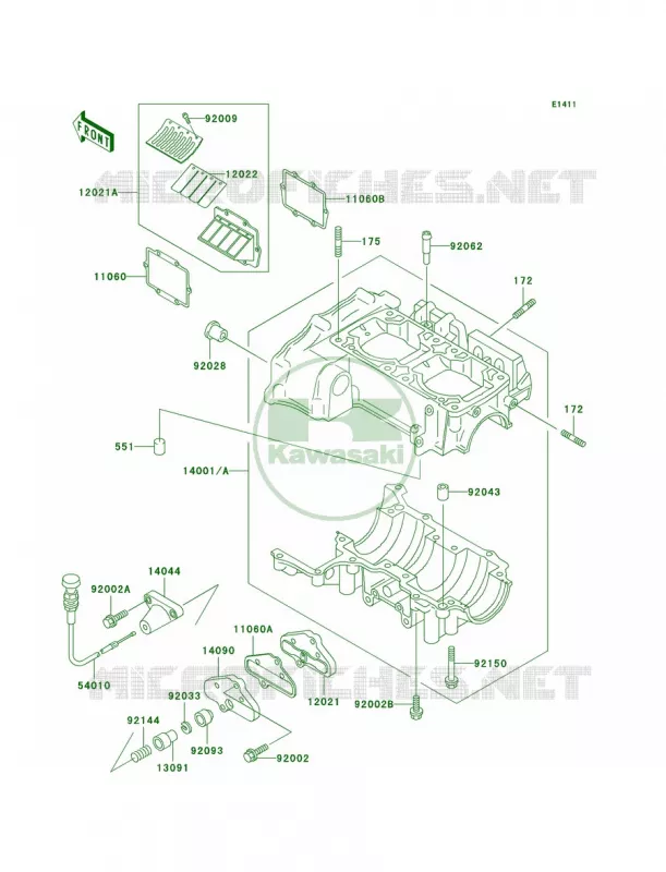 Crankcase Kawasaki JET SKI 750 2001 SXI PRO  JS750-C4