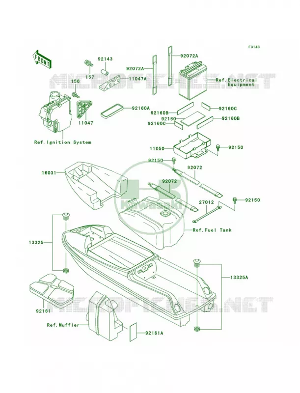 Hull Fittings Kawasaki JET SKI 750 2001 SXI PRO  JS750-C4