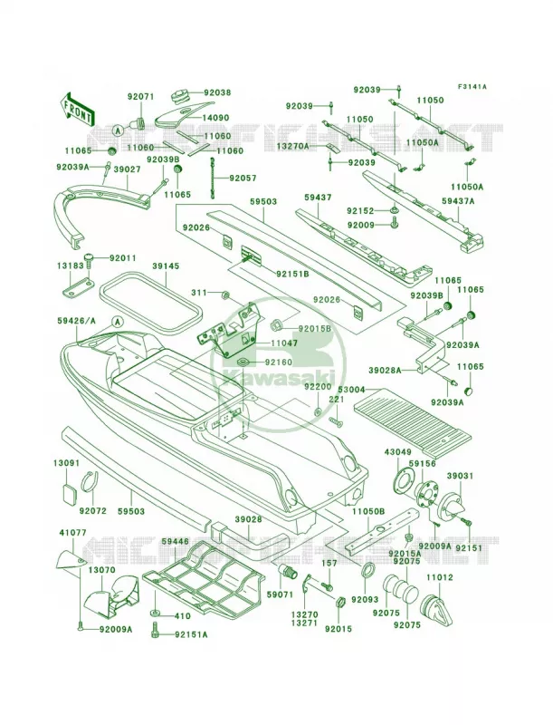 HullJS750-C2-C5 Kawasaki JET SKI 750 2001 SXI PRO  JS750-C4