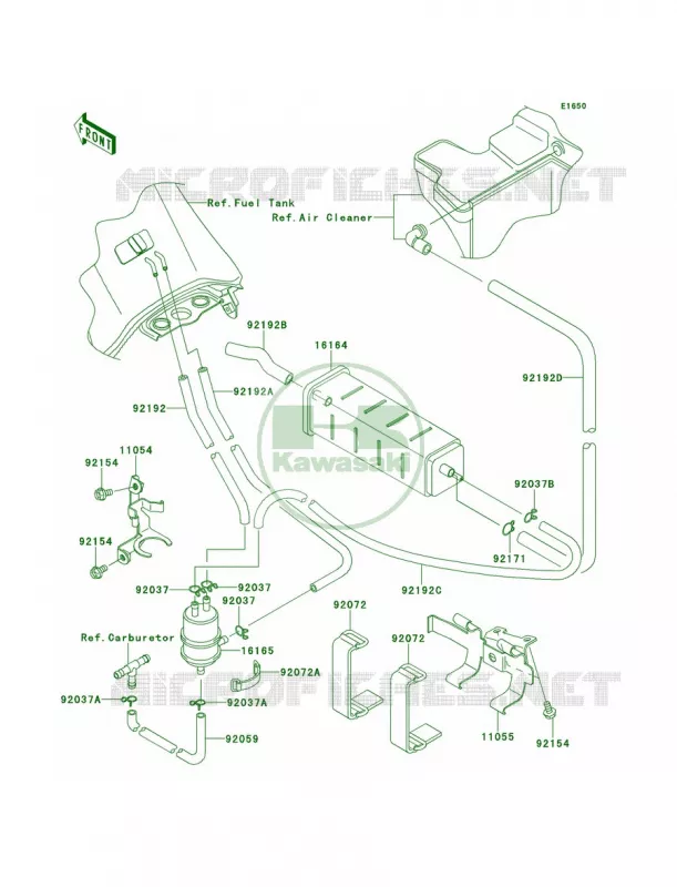 Fuel Evaporative SystemCA Kawasaki MOTOS 650 2014 KLR650 New Edition  KL650EES