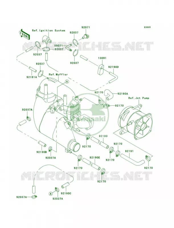 Cooling Kawasaki JET SKI 1100 2000 1100 ZXI  JH1100-A5