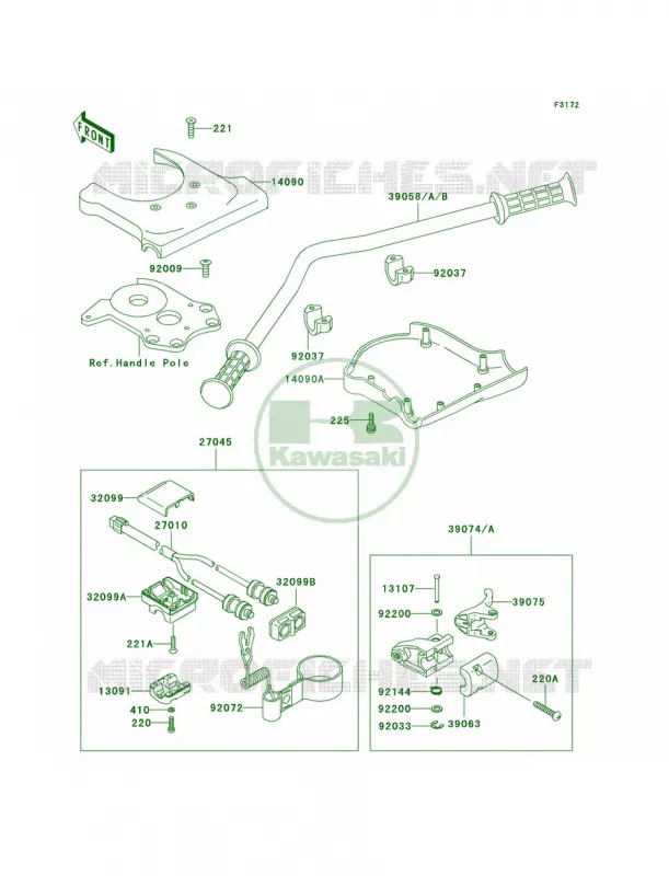 Handlebar Kawasaki JET SKI 750 2000 SXI PRO  JS750-C3