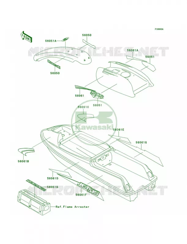 DecalsJS750-B2 Kawasaki JET SKI 750 1996 750 SXI  JS750-B2