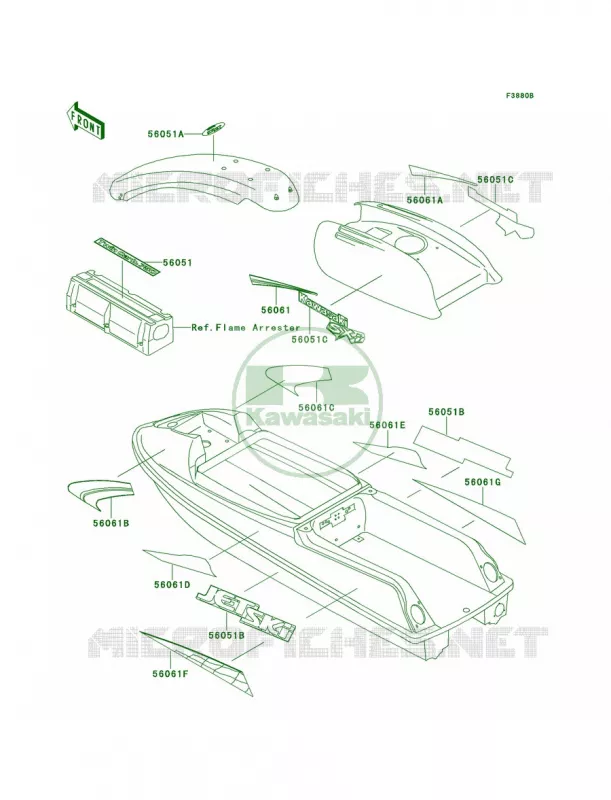 DecalsJS750-B3 Kawasaki JET SKI 750 1996 750 SXI  JS750-B2