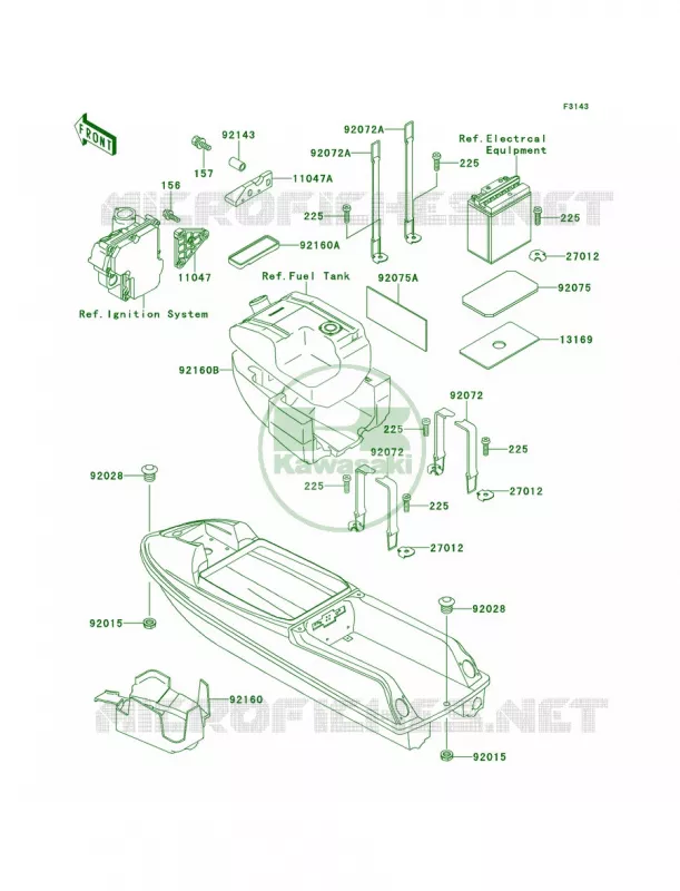 Hull Fittings Kawasaki JET SKI 750 1996 750 SXI  JS750-B2