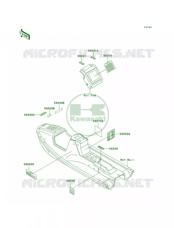 Labels Kawasaki JET SKI 650 1995 X2  JF650-A10