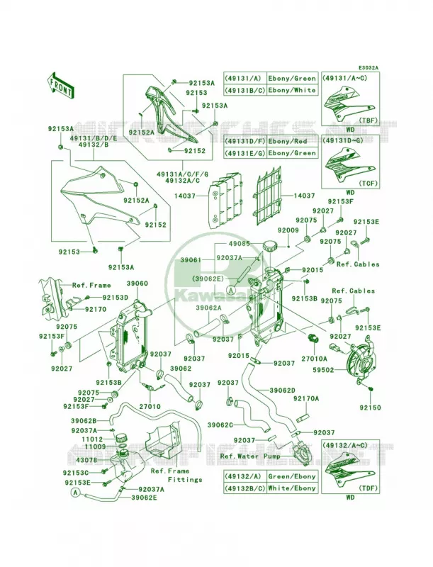 RadiatorTBF-TDF Kawasaki MOTOS 250 2013 KLX250S  KLX250TDF